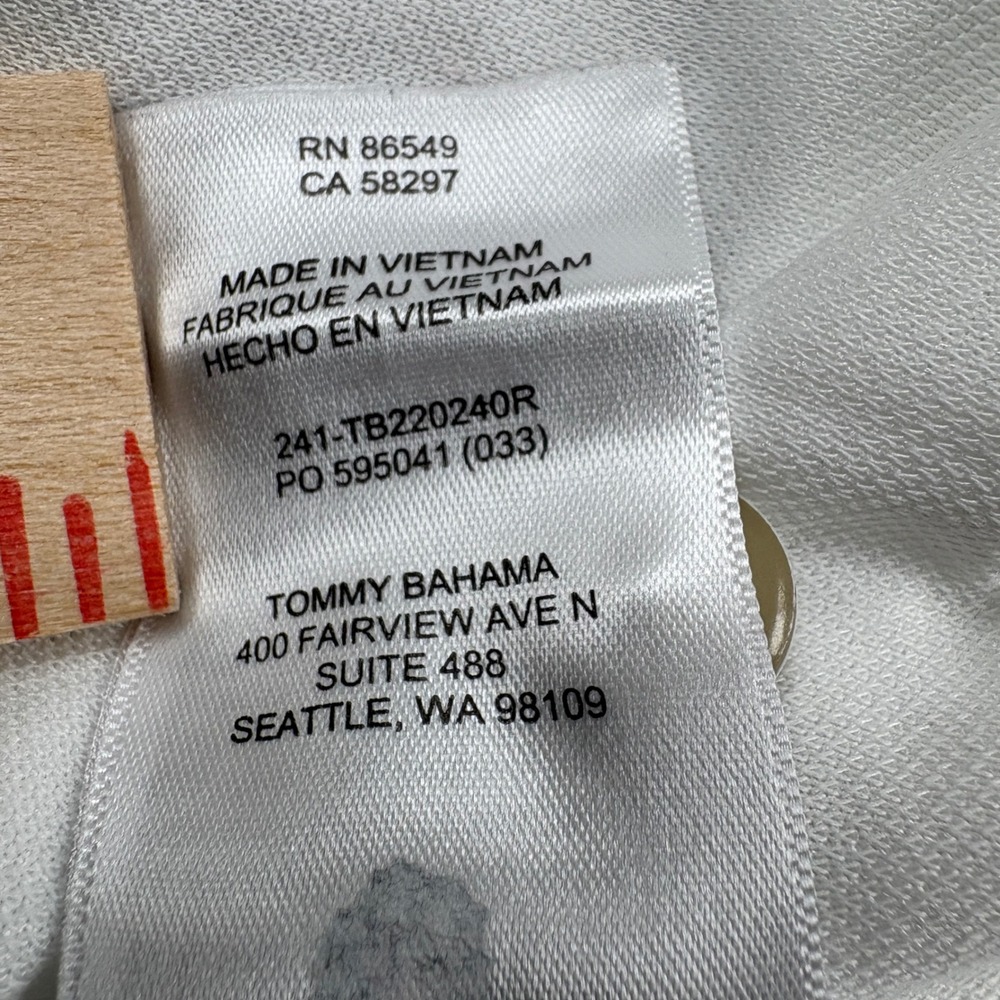 Tommy Bahama Polo Shirt Mens XL White Emfielder Island Life Coastal Tropical - Picture 11 of 12
